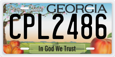 GA license plate CPL2486