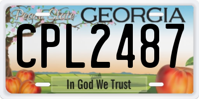 GA license plate CPL2487