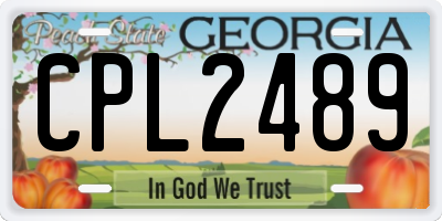 GA license plate CPL2489