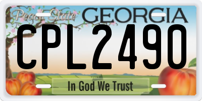 GA license plate CPL2490