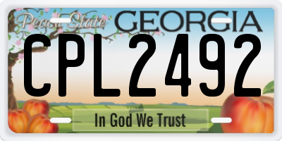 GA license plate CPL2492