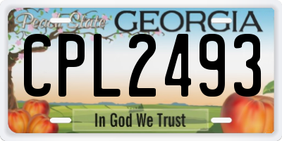 GA license plate CPL2493