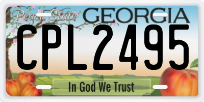 GA license plate CPL2495