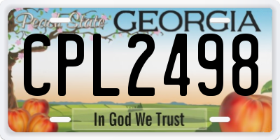GA license plate CPL2498