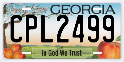 GA license plate CPL2499