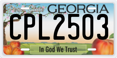 GA license plate CPL2503
