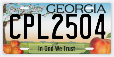 GA license plate CPL2504
