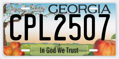 GA license plate CPL2507