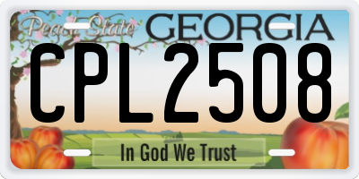 GA license plate CPL2508