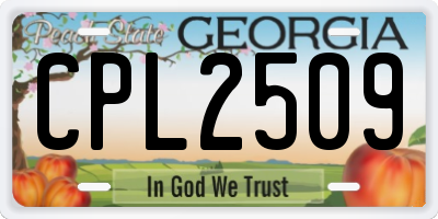 GA license plate CPL2509