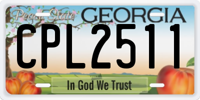 GA license plate CPL2511