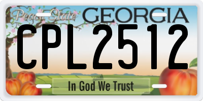 GA license plate CPL2512