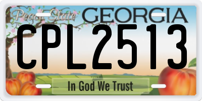 GA license plate CPL2513
