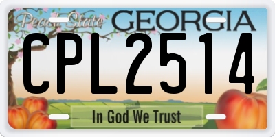 GA license plate CPL2514