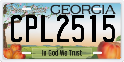 GA license plate CPL2515