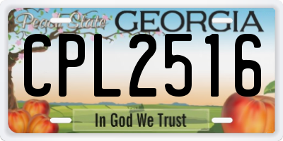 GA license plate CPL2516