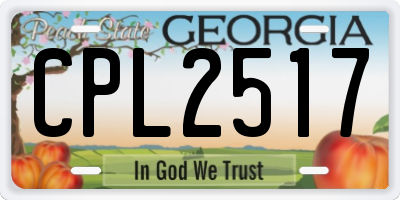 GA license plate CPL2517
