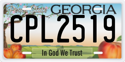 GA license plate CPL2519