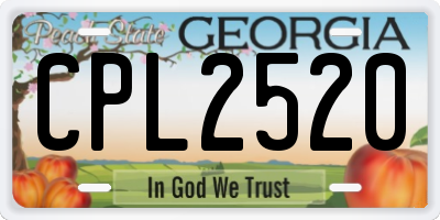 GA license plate CPL2520