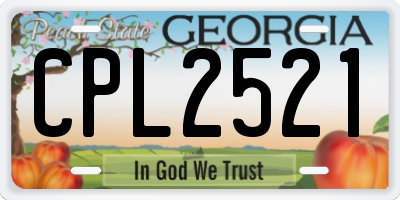 GA license plate CPL2521