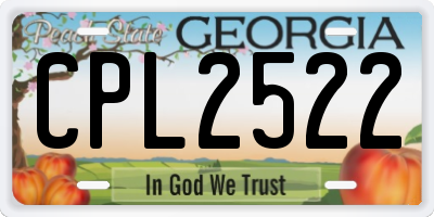 GA license plate CPL2522