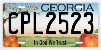 GA license plate CPL2523