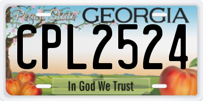 GA license plate CPL2524