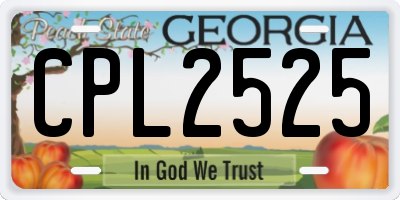 GA license plate CPL2525