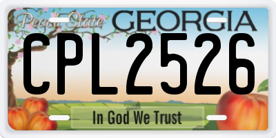 GA license plate CPL2526