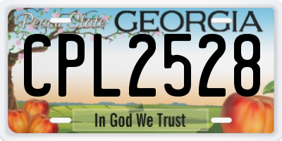 GA license plate CPL2528