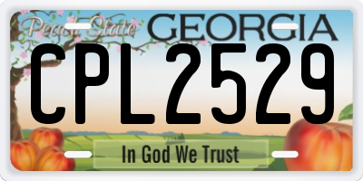 GA license plate CPL2529