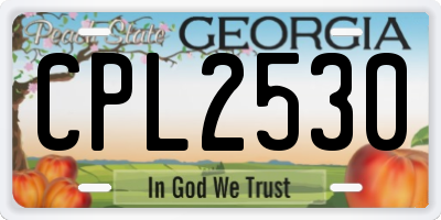GA license plate CPL2530