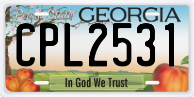 GA license plate CPL2531