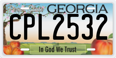 GA license plate CPL2532