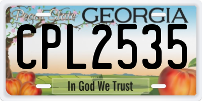 GA license plate CPL2535