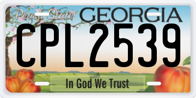GA license plate CPL2539