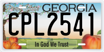 GA license plate CPL2541
