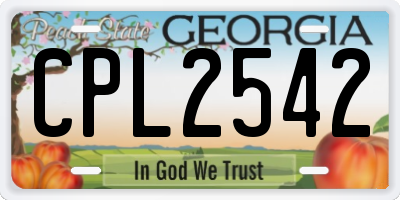 GA license plate CPL2542