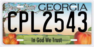 GA license plate CPL2543