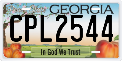 GA license plate CPL2544