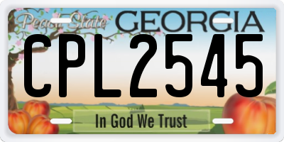 GA license plate CPL2545
