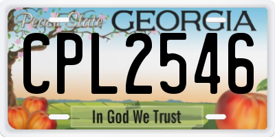 GA license plate CPL2546