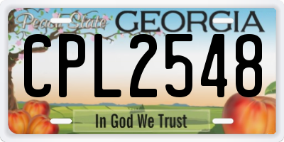 GA license plate CPL2548