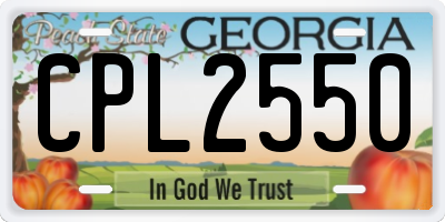 GA license plate CPL2550