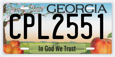 GA license plate CPL2551
