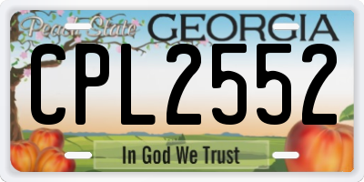 GA license plate CPL2552