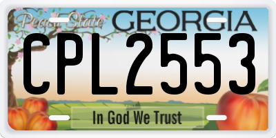 GA license plate CPL2553