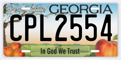 GA license plate CPL2554