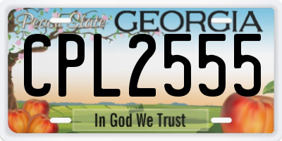 GA license plate CPL2555