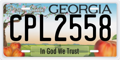 GA license plate CPL2558